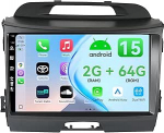 MSD 2+64G Bildschirm Autoradio f&uuml;r Kia Sportage (2010-2015) | Wireless Carplay Android Auto | Android 15 9 Zoll GPS Navi Radio | Lenkradsteuerung WiFi DSP DAB Bluetooth 5.0 | R&uuml;ckfahrkamera | 2 Din