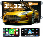 Android 12 autoraadio 2GB + 32GB 9-tolline Volkswagen Passat, Golf, Skoda, Super, Seat Valentin RDS CarPlay, 4G + WiFi GPS USB Bluetooth Android automaatne roolijuhtimine
