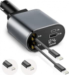 EcoNour sisset&otilde;mmatav autolaadija (L+ L) koos dokkimisjaamaga - topeltvalgustusega autolaadija