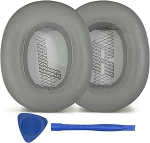 Ersatz-Ohrpolster f&uuml;r JBL E65 (E65BT E65BTNC)/Live 650 (650NC 650BTNC)/Live 660 (660NC 660BTNC)/Duet NC Over-Ear-Kopfh&ouml;rer, weiche Leder-Ohrpolster, ger&auml;uschisolierender Schaumstoff. (Grau)