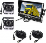 Pumpkin1: Auto tagurduskaamera s&uuml;steem, 4 Pin 12-24 V 2 x veekindel 18-LED &ouml;ise n&auml;gemise tagurduskaamera koos 15 m &otilde;hukaabliga + 7-tolline TFT LCD auto monitor suurtele veoautodele, bussidele, RV-dele