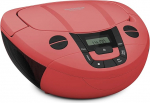 TechniSat Viola CD-1 kaasaskantav stereo-CD-m&auml;ngija, Boombox praktilise kandek&auml;epidemega (CD-raadio lastele, FM-raadiotuuner, Bluetooth-vastuv&otilde;tu, 2 x 1 W RMS v&otilde;imsus, v&otilde;rgu- ja akutoitega) Punane