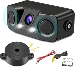 3-in-1 tahavaatekaamera koos 2 radaranduriga - Parkimisandurid BiBi Alarm - Tagantvaate kaamera veekindel 170&deg; laia nurgaga 2 LED &ouml;ise n&auml;gemise parkimiskaamera komplekt s&otilde;idukile