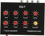 7 b&auml;ndi heli ekvalaiser koos 3.5mm liidesega Digitaalne kahe kanaliga ekvalaiser Alumiinium sulamist materjalist auto stereos&uuml;steemi jaoks