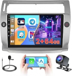 [2+64G] Androidi autoraadio Citro&euml;n C4 2004-2009/C-QUATRE 2008-2011 traadita Carplay Android auto, 9-tolline IPS puuteekraaniga raadio Bluetooth/GPS/Reversioonikaamera/FM/RDS/WiFi/SWC/Mic/26UIga