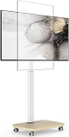 Puidust alusega veeretatav telerialus, p&ouml;&ouml;ratav telerialus 19-42-tollise teleri jaoks, ratastega telerip&otilde;randaplatvorm, reguleeritav k&otilde;rgus, p&ouml;&ouml;ratav, kuni 20 kg max. VESA 200 x 200 mm (valge + naturaalne)