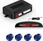 CoCar auto tagurdussignalisatsiooni parkimisabi 4 sensorit parkimisassistent parkimiss&uuml;steem PDC + LED-indikaatorid + akustiline hoiatus - sinine
