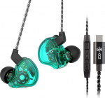 CCZ Melody k&otilde;rvaklapid Yinyoo Hybrid 1ba 1DD HiFi k&otilde;rvamonitorid, s&uuml;gavad bassid, kerged k&otilde;rvaklapid IEM koos 4N kaabliga muusikule / trummarile / bassistile / kitarristile (roheline, ilma mikrofonita Type-C)