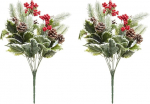 Looduse poolt imetletud kunstlik Holly Leaves Berries j&otilde;ulup&otilde;&otilde;sas Kodukujundus Indoor Flower Arrangement Set of 2