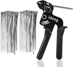 200 tk roostevabast terasest kaablisidemed ja metallist kinnitusp&uuml;stol, t&otilde;mblukuga t&ouml;&ouml;riist t&otilde;mblukuga, metallist lipsup&uuml;stol