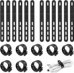 NEEWER 20 St&uuml;ck Kabelbinder aus Silikon, verstellbare wiederverwendbare Kabelorganizer f&uuml;r Schreibtisch, Datenkabelhalter Management Gurt Zubeh&ouml;r mit Schnallen f&uuml;r Strom Audio Lade Elektrokabel, NC015