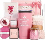 TOPCHANCES Kingitused naistele, s&uuml;nnip&auml;evakingitus s&otilde;brannale, 20 oz roostevabast terasest veinitass koos sokkidega, kinkekarp, aroomiteraapia vannikomplekt &otilde;ele, naisele, kingitus naistele