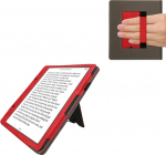 Amazon Kindle Scribe &uuml;mbrikuga &uuml;hilduv kwmobile Case - Flip Case koos k&auml;erihmaga - Kunstnahast &uuml;mbris - punane tumehall