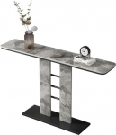 Stilvoller schwarzer Akzenttisch f&uuml;r Eingangsbereich, Konsole und Flur &ndash; 120 cm Sofatisch, dekorative M&ouml;bel f&uuml;r das Wohnzimmer, Moderne Konsolentische f&uuml;r den Flur