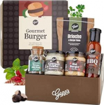 Gepp's Delicatesseni burgerikarbi kinkekomplekt, mis on t&auml;idetud parimate grill- ja BBQ-kastmete, Texas BBQ rubi ja brioche'iga, kingiidee grill- ja burgeri&otilde;htuteks isale, poiss-s&otilde;brale ja abikaasale.