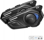 R16 mootorratta Bluetooth peakomplekt - mootorratta kiiver - intercom kahe kiibiga, multi-audio, IP67 veekindel, muusika jagamine ja FM-raadio, 8 inimese grupile - &uuml;hildub teiste kaubam&auml;rkidega (2