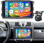 8-tuumaline 4+64G Qualcomm Android autoraadio Mercedes Benz Smart Fortwo 2005-2010, 9-tolline IPS puuteekraan juhtmevaba CarPlay & Android Car, GPS navigatsioon WLAN, DSP Hi-Res Sound + AHD tagumine vaade