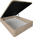 DU&Eacute;RMETE ONLINE Wooden Folding Bed Frame Large Capacity Drawer 30mm Thick with Reinforced Breathable Lid Cambria 135x180cm