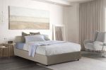 Talamo Italia - White Faux Leather Upholstered Bed - 100% Made in Italy - Side Opening - Fits Mattress 120 x 190 cm - Dove Grey