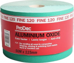 ProDec 50m Roll Fine Green 120 Grit Aluminium Oxide Sandpaper for Sanding Wood, Paint, Plaster, Putty, Metal & More; Sandpaper, Compatible with Machine Sanders