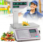 Preisrechnende Waage f&uuml;r den gewerblichen Einzelhandel, 30 kg Digitale Etikettendruckwaage mit doppelseitigem LCD-Display f&uuml;r Superm&auml;rkte