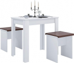 VCM Wooden Dining Set Bench Kitchen Table Dining Table Set Table Benches Esal L
