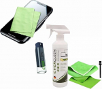 EVERCLEEN Screen Cleaner Pro Screen Cleaner 500 ml + Microfibre Cloth + 2GO Sprayer Environmentally Friendly Vegan Cleaner for TV, PC, Laptop, Tablet, Displays, Glasses & Smartphone Made in Germany