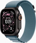 Apple Watch Ultra 3 [GPS + Cellular, 49mm] Titangeh&auml;use Schwarz mit Alpine Loop Hellblau, Large (General&uuml;berholt)