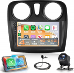 4G+64G Android Autoradio f&uuml;r Renault Dacia Logan 2 Sandero B52 2012-2019 Wireless Carplay Android Auto, 9 Zoll Incell Bildschirm Autoradio GPS Navi WiFi Mirror Link Bluetooth FM/RDS/SWC Tagfahrkamera
