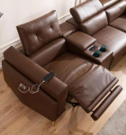 Como Living Room Sofa Set Relaxing Function Faux Leather Brown Sofa Set Living Room Sofa