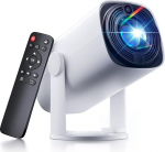 Miniprojektor 1080P toetab - SOOMFON v&auml;ike projektor mobiiltelefoni Bluetoothiga, automaatne keystone korrektsioon elektriline fookus, kaasaskantav projektor, mis &uuml;hildub iPhone'i/tahvel/lauaarvuti/TV Stick/HDMI/USB-ga