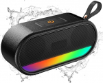 Bluetooth-k&otilde;lar koos valgusega, kaasaskantav muusikakast, Bluetooth 5.3 kast IPX6 veekindlusega, 10h aku, bassiv&otilde;imendus k&auml;ed-vabad k&otilde;ned, TWS paaritamine, helikarp v&auml;ljas/peol/reisil, must
