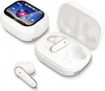 In-Ear Bluetooth k&otilde;rvaklapid, 2026 Intelligentsed k&otilde;rvaklapid, Bluetooth 5.4 koos puuteekraaniga, sisseehitatud rakendus, 6 EQ režiimi ja taustapildi reguleerimine, k&otilde;ned, HiFi helikvaliteet, valge