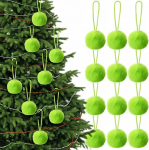 Geiserailie 12 Pack Furry Christmas Baubles j&otilde;ulupuu jaoks, 2,3-tolline pehmed j&otilde;ulukujud kaunistused Pehme Pompom Balls rippuvad kaunistused peo kaunistamiseks j&otilde;ulukingi jaoks