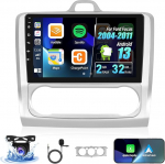 Android 13 2 DIN autoraadio Ford Focus Mk2/Mk3 2004-2011 koos Carplay Android autoga, 9-tolline HD puuteekraaniga raadiom&auml;ngija koos Bluetooth WiFi GPS FM EQ Mirror Linkiga