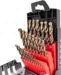 GVHAKG Drill Bit Set 25 Pieces HSS-E M35 Cobalt Twist Drill Bit Set for Metal, Stainless Steel and Aluminium (1-13 mm)