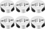 sourcing map Doppelter geteilter Schaftkragen, 14 mm Bohrung, zweiteiliger Klemmkragen, 35 mm Au&szlig;endurchmesser, 12 mm Dicke, Aluminiumlegierung, Schraubspaltkragen, 6 St&uuml;ck