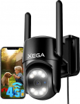 Xega 4G LTE Outdoor Surveillance Camera, 24/7 Recording, 2K CCTV PTZ Camera without WiFi, Wired, Automatic Tracking, AI Human Detection, Alarming, IP66, TF/Cloud Storage, with SIM Card