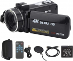 Qiilu digitaalne videokaamera, 4K v&auml;risemisvastane kaamera foto-videokaamera k&otilde;rge resolutsiooniga digitaalne video 18x zoom 3-tolline IPS puuteekraan