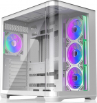 RAIJINTEK ATREUS BT4 White Mid-Tower E-ATX Gaming PC korpus, kumer karastatud klaas, 4 x 120 mm Infinity Mirror ARGB PWM ventilaator, k&otilde;rge &otilde;huvooluga