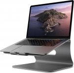 Alumiiniumist s&uuml;learvuti tugi Desktop Macbook Stand Apple Macbookile ja k&otilde;ikidele s&uuml;learvutitele, hall (patenteeritud)