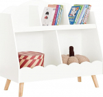 SoBuy Montessori KMB100-W laste raamaturiiul 5-kohaline valge laius umbes 82 x 76 x 35 cm