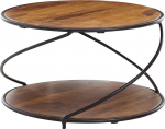 Wohnling Sheesham kohvilaud 58 x 58 x 35 cm T&auml;ispuidust / metallist diivanilaud &Uuml;mmargune disain Elutoa laud Kohvilaud T&auml;ispuidust v&auml;ike laud K&otilde;rvallaud Elutuba kaasaegne koos hoiuruumiga