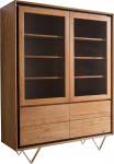 DELIFE Stonegrace klaaskapp Akaatsia Natural 115 x 150 cm 2 ust 4 sahtlit kivivineer V-p&otilde;hjaga