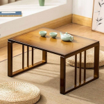 Kokkupandav bambusest kohvilaud, mis ei n&otilde;ua kokkupanekut V&auml;ike tahke puidust laud elutuppa magamistoas Bay Window Tea Table (80cm)