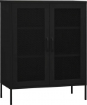 vidaXL Hoiukapp Sideboard sahtlitega kapp Teraskapp K&uuml;lgkapp Mitmeotstarbeline kapp Raamatukapp Seisev kapp Must 80 x 35 x 101,5 cm terasest