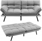 GOPLUS diivanvoodi, kokkupandav diivan magamisfunktsiooniga, 2-kohaline diivan reguleeritavate k&auml;etoedega, lamamistoega 105&deg;/145&deg;/180&deg;, lamamispind 182 x 106,5 cm, diivanvoodi elutuppa (hall)