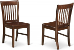 East West Furniture Norfolk Modern Dining Chairs - puidust istme ja mahagonist k&otilde;vapuust raamiga s&ouml;&ouml;gitoolid 2-st komplektis