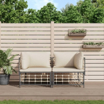 Modulares Ecksofa Poly Rattan Lounge-Set mit Kissen 2 STK. f&uuml;r Garten und Terrasse