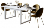 Newfurn S&ouml;&ouml;gilaud pikendatav 160-200 cm koos lauaplaadiga Valge kaasaegne skandinaavia - 160 x 75 x 90 cm (B x K x S) - K&ouml;&ouml;gilaud S&ouml;&ouml;gilaud - S&ouml;&ouml;gituba Elutuba